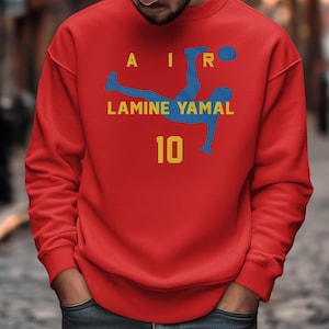 Air Lamine Yamal #10 Jersey Style Tribute Design, Barcelona New Star Player Inspired Graphic Tee, Custom Gift for Soccer Fans Unisex T-Shirt