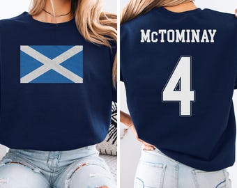 McTominay #4 Scotland Flag Inspired Jersey Style Graphic Tee, 2-Sided Star Player Fans Tournament, Soccer World USA Supporters Unisex Tshirt