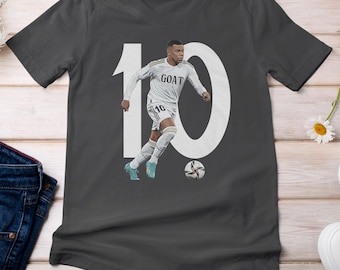Mbappe #10 Inspired Jersey Style Graphic Tee, Madrid New Number 10 Tribute Personalized Shirt, Custom Gift for Soccer Fans Unisex T-Shirt