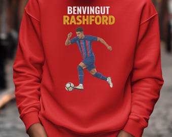 Benvingut Rashford Inspired Personalized Shirt, Barcelona Soccer Star Player Tribute Jersey Style, Soccer Fans Graphic Tee Unisex T-Shirt