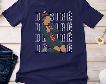 Doue Goal Celebration Design, Paris Soccer Star Player Inspired Tribute, Football Jersey Personalized Shirt, Custom Gift for Paris Fans