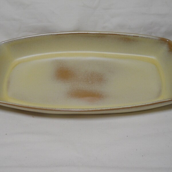 RARE Vintage Frankoma Pottery Platter Plate 5Q Desert Gold 15" Plainsman Handles