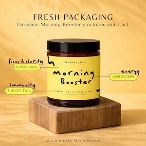 Morning Booster – Triple Mushroom Complex Powder for Coffee, Tea, Smoothies & Daily Drinks