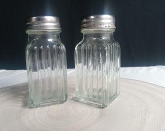 vintage glass salt and pepper shakers