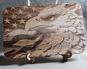 Eagle/American Flag Engraved Cutting Board
