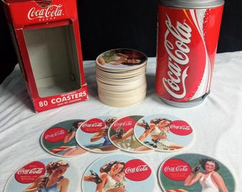 Coca-Cola can of coasters