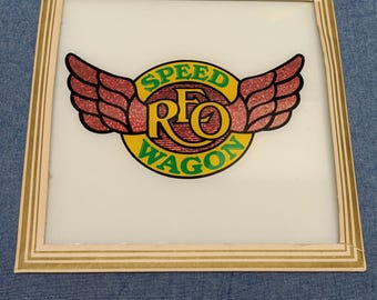 1980&#39;s REO Speed Wagon Carnival 12x12 Glass picture
