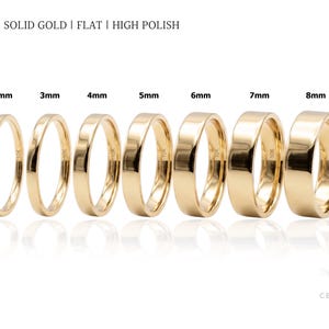10K gult guld | Platt | Vigselring | Komfortpassform | Högglanspolerad | Gratis gravyr