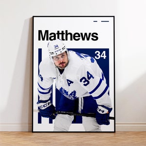Auston Matthews Poster - Toronto Maple Leafs Wall Art - Ice Hockey Fan Decor - NHL Artwork - Auston Matthews #34 Print - Maple Leafs Gift