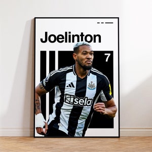 Joelinton Poster - Newcastle United Wall Art - Football Fan Decor - Premier League Print - Joelinton #7 Artwork - Newcastle Gift