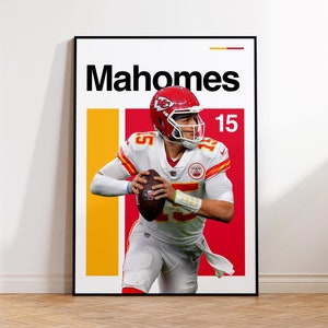 Patrick Mahomes Poster - Kansas City Chiefs Wall Art - NFL Football Print - Sports Fan Decor - Patrick Mahomes #15 Artwork - Chiefs Gift