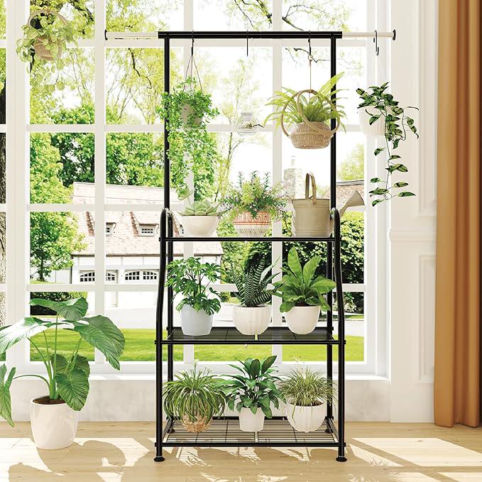 Simple Trending Plant Stand Indoor Outdoor, Heavy Duty Metal 3 Tiered ...
