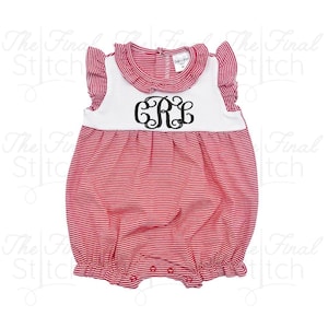 Ruffle Red Striped Romper