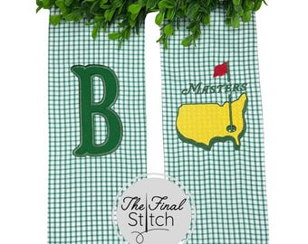 Masters Monogram Wreath Sash, Sash for Front Door, Personalized Wreath Sash, Embroidered Front Door Sash, Custom Applique Wreath Sash