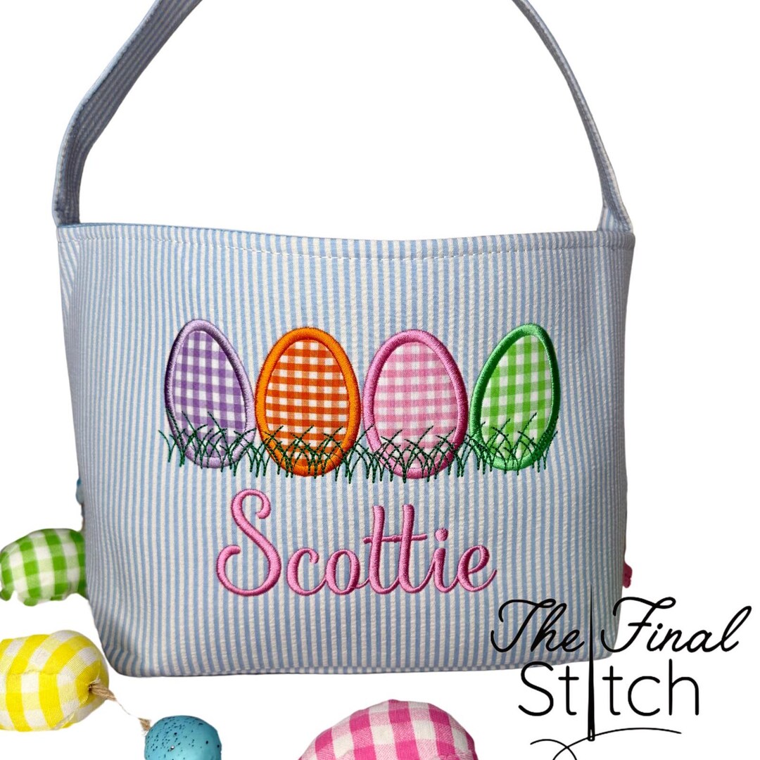 Monogrammed Easter Basket Personalized Easter Basket Embroidered