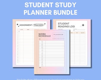 Student Study Planner Bundle - Weekly & Daily Templates for Digital and Printable Use