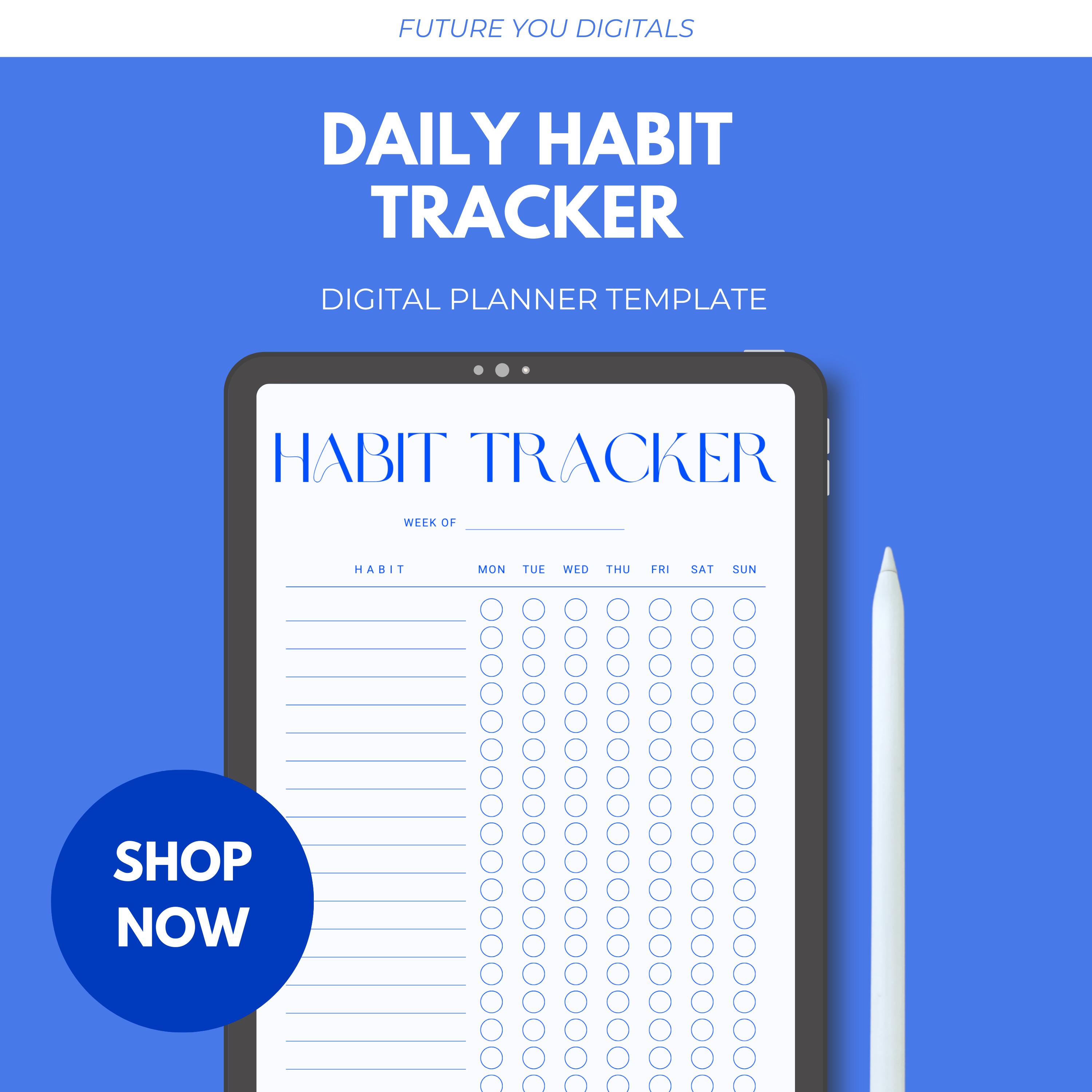 Daily Habit Tracker Template - Digital Planner Printable for Goal Setting and Daily Routines - Etsy
