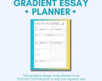Aesthetic Essay Planner Template - Digital & Printable Study Organizer for Students