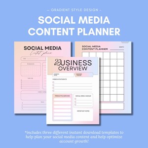 Digital Social Media Planning Bundle | Minimalist Printable Content Calendar & Templates for Content Creators and Influencers