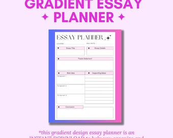 Aesthetic Essay Planner Template - Digital & Printable Study Organizer for Students