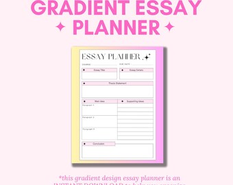 Aesthetic Essay Planner Template - Digital & Printable Study Organizer for Students