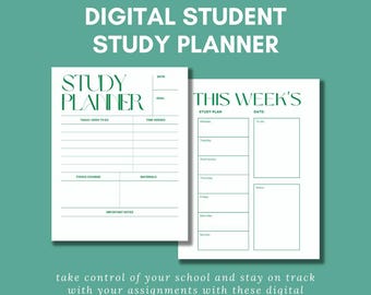 Student Study Planner Bundle - Weekly & Daily Templates for Digital and Printable Use
