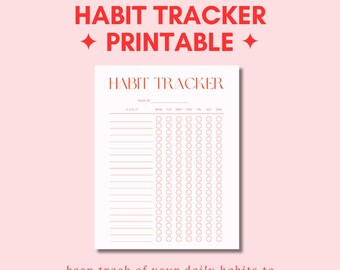 Plantilla de seguimiento de hábitos diarios: Planificador digital imprimible para establecer objetivos y rutinas diarias.