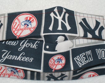 New York Yankees Face Mask Facial Covering Face Mask Nose Wire 100% Cotton Fabric Mask With Elastic Baseball Face mask Accessories