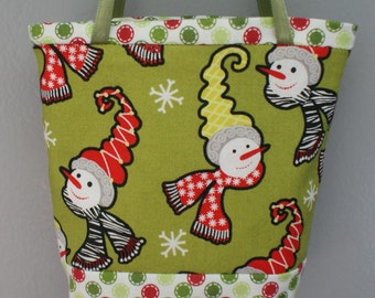 Christmas Bag,Christmas Tote,Christmas Purse, Christmas Snowman Bag,Gift Ideas,Gift Card Bags,Gift Cards,Christmas Fabric,Christmas Supplies