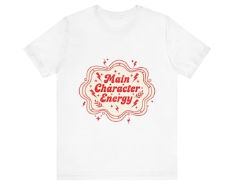 Camiseta unisex de manga corta | Personaje principal lleno de energía | Regalo para ella | Regalo para él | Vibras positivas