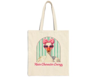 Bolso tote con energía de personaje principal | bolso tote bonito | bolso tote de patito | bolso tote sencillo | bolso tote original