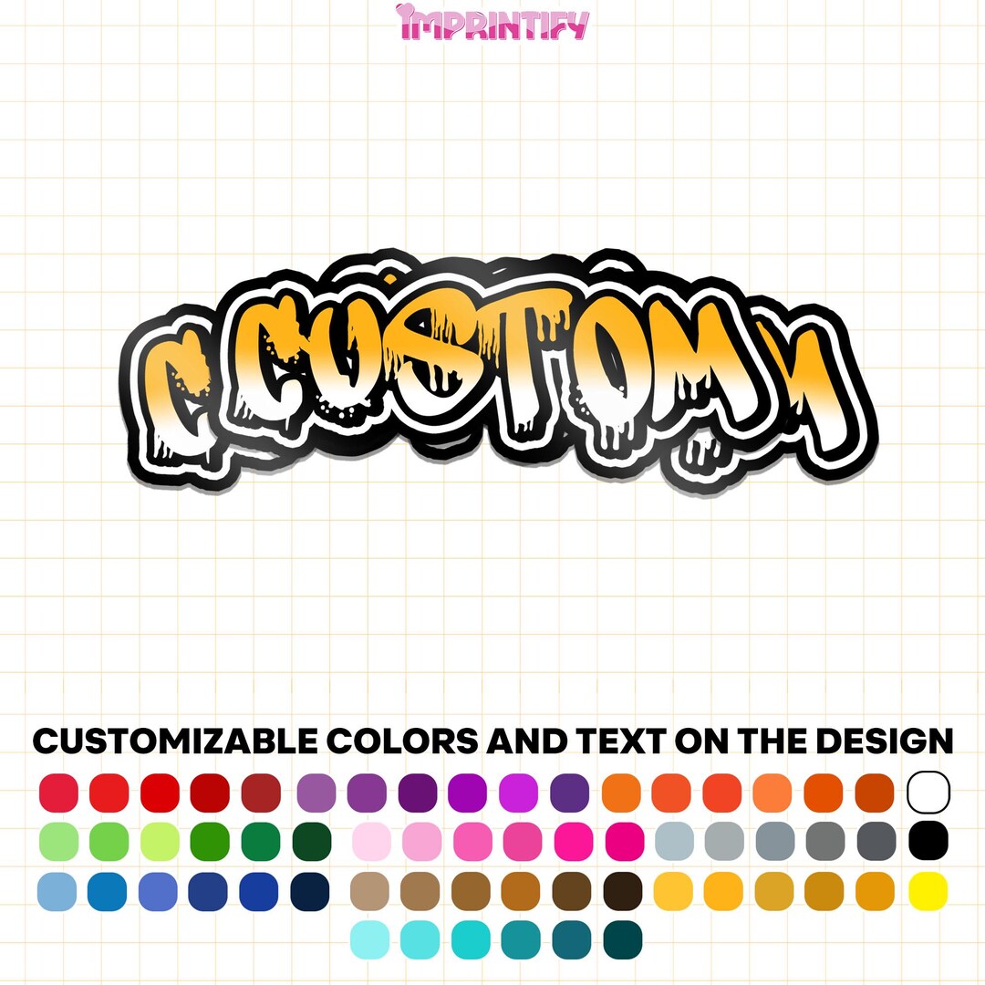 Custom Graffiti Name Sticker Personalized Color Name Dripping Street ...