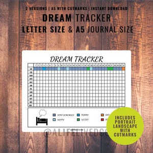 Dream Tracker - Dream Log - Dream Journal - PRINTABLE Journal Page - Printable Planner Page - Sleep Tracker - Dream BUJO  - Bullet Diary
