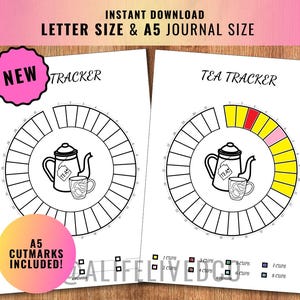 Tea Tracker -Tea Tracker -PRINTABLE Journal Page -Health Planner -Health Tracker - Herbal Tea log -Food Tracker -Food Diary