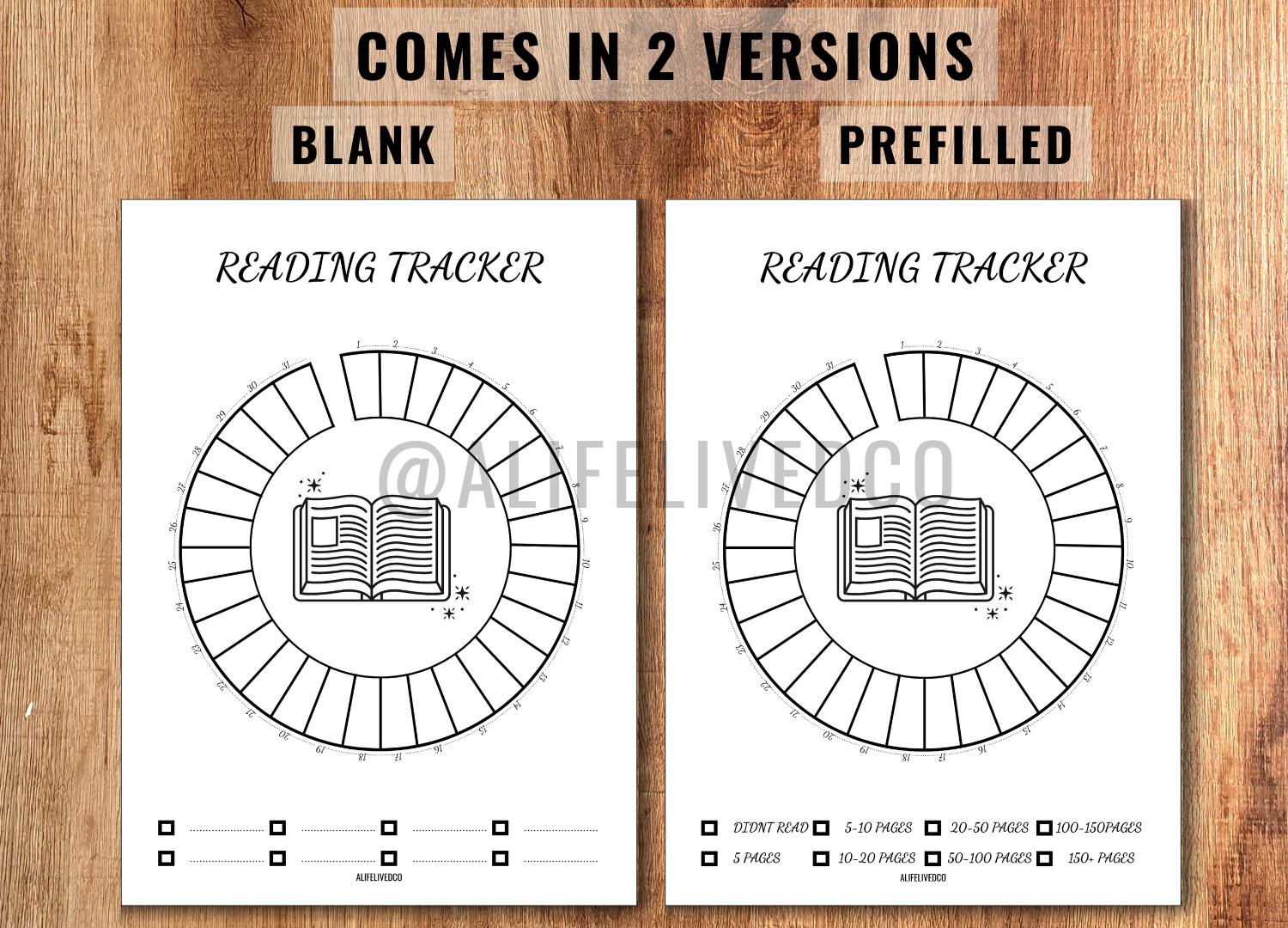 Reading Tracker - PRINTABLE Journal Page -daily Habit Tracker - Book ...