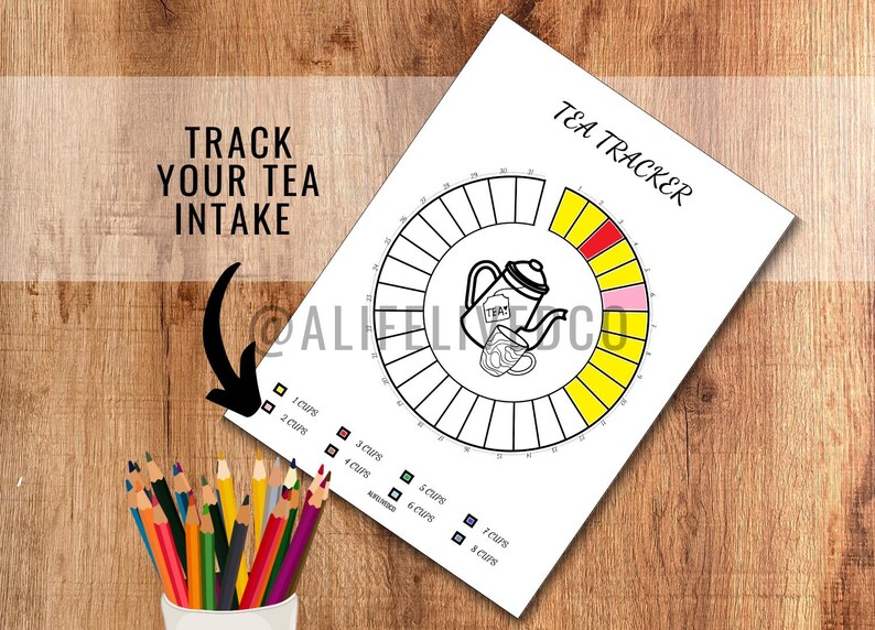 Tea Tracker -tea Tracker -PRINTABLE Journal Page -health Planner ...