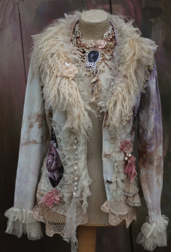 Winterscape jacket L-XL ornate bohemian romantic jacket | Etsy