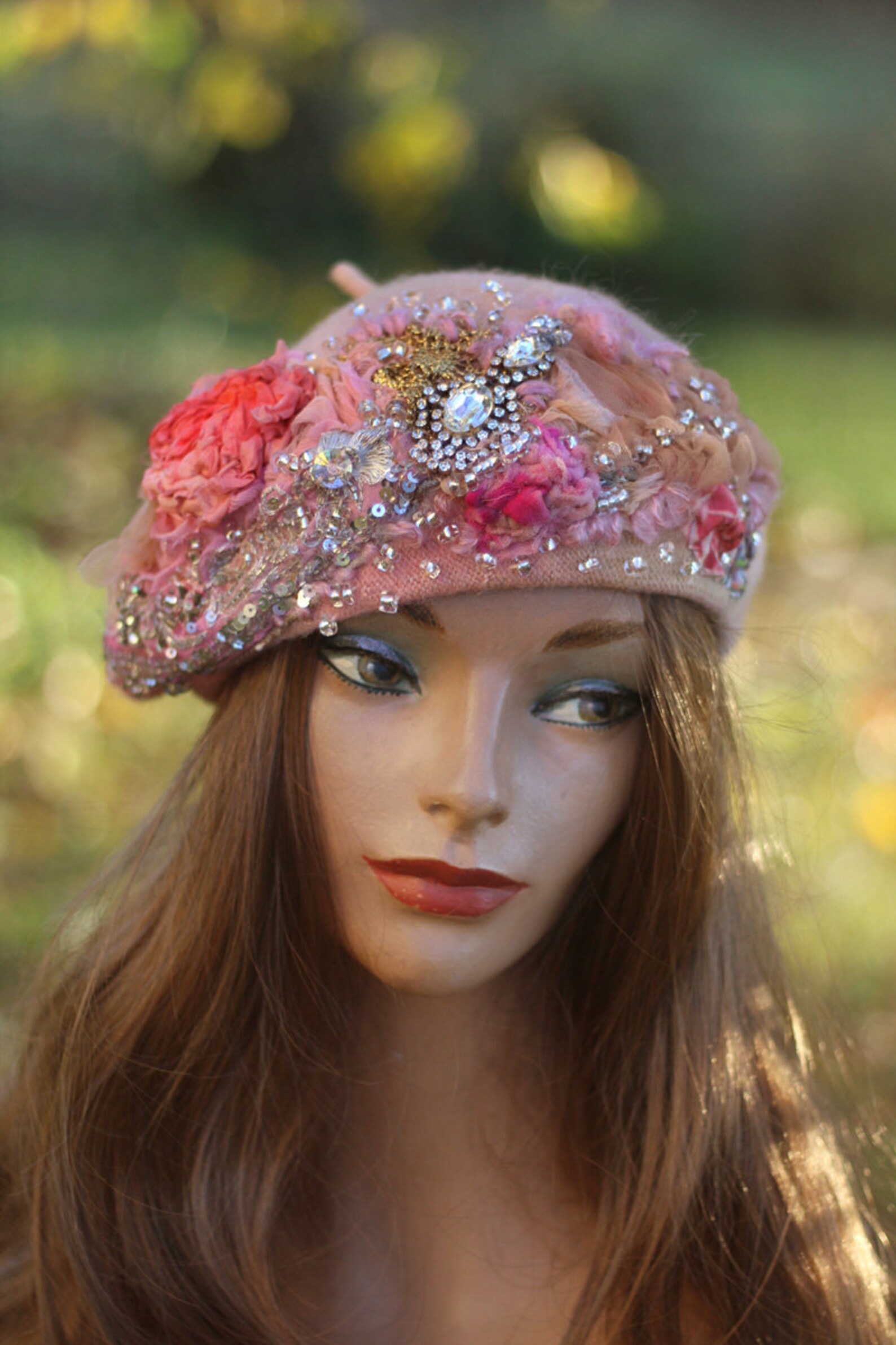 Artsy Boho Embroidered Beret fleurs Boheme Boho - Etsy