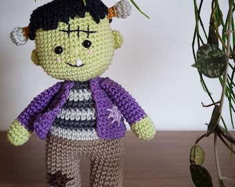 Frankenstein The Monster Amigurumi Pattern, DIY Crochet Frankenstein Pattern, Halloween Decoration, Cute Frankenstein