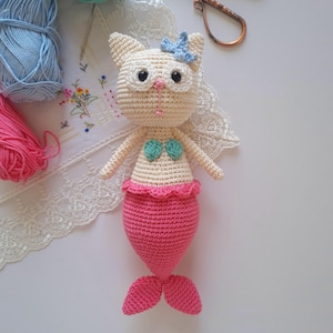 Eliza the Mermaid Cat, Mermaid Cat Amigurumi Pattern, Crochet Mermaid Cat Pattern, Easy Mermaid Pattern, Purrmaid Cat Pattern