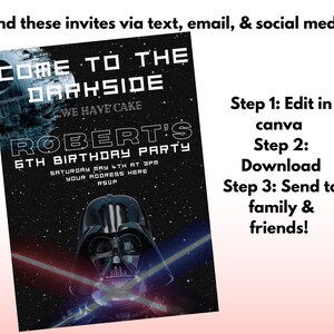 Star Wars Come to the Darkside Birthday Invitation