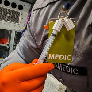 Syringe Cap Clip for Badge Reel: EMT, Nurse, Paramedic