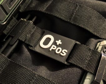 MOLLE Blood Type Clip | 3D Printed Tactical Medical ID | Military Law Enforcement MilSim Plate Carrier Accessory