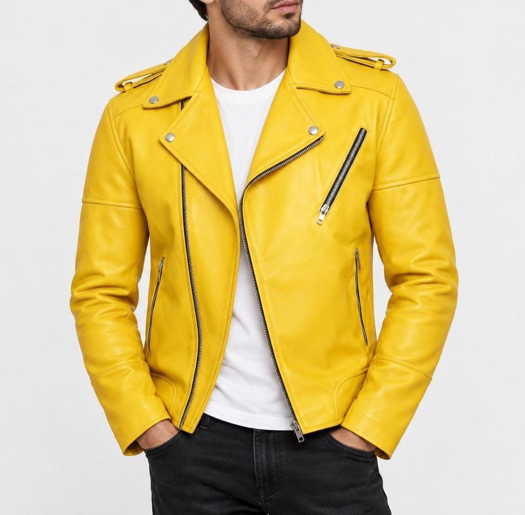 Asymmetrical Genuine Leather Jacket Men - Etsy
