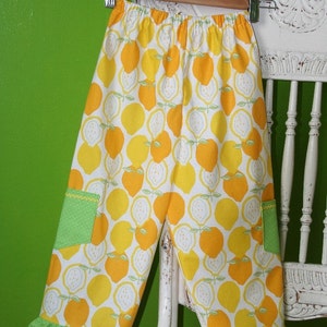 Lemon Drop Child&#39;s Bloomers girls pants capris leggings lemons retro country shabby chic