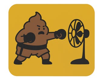 Funny Punching Poop Mouse Pad, Humorous Desk Accessory, Office Gifts, Gamer Mousepad, Unique Decor, Fun Workstation