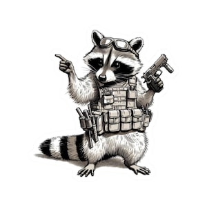 Raccoon Lover's Delight : Sticker original pour un style amusant et funky | Idée cadeau unique"