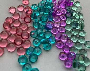 July 2023 Handmade Dew Drops, Colored Acrylic Discs, droplet, Bling, Pearls Craft Embellishment Paper Crafting Beautiful Colors!