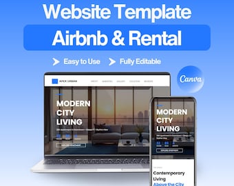 Plantilla de sitio web de Airbnb: sitio web completo de Canva