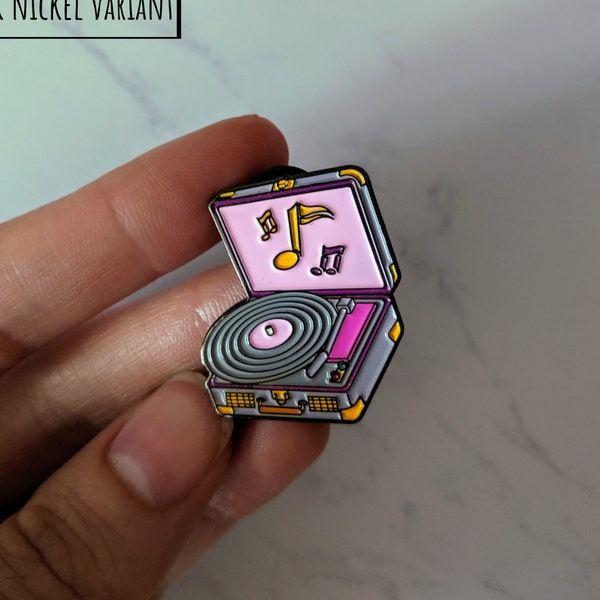 limited edition record player enamel pin // vinyl cute pastel hard pin